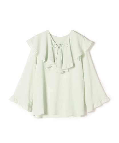 〈手洗い可能〉スムージーリップ ラッフル ブラウス