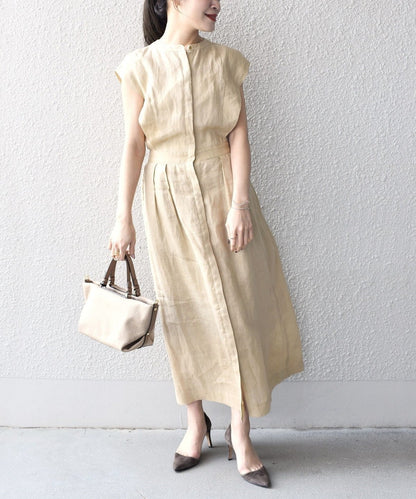 〈手洗い可能〉NORTHERN LINEN2タックワンピース