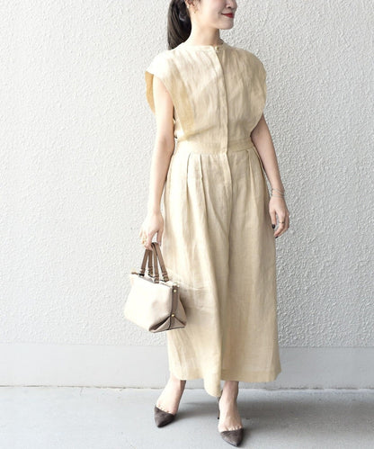 〈手洗い可能〉NORTHERN LINEN2タックワンピース