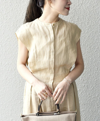 〈手洗い可能〉NORTHERN LINEN2タックワンピース