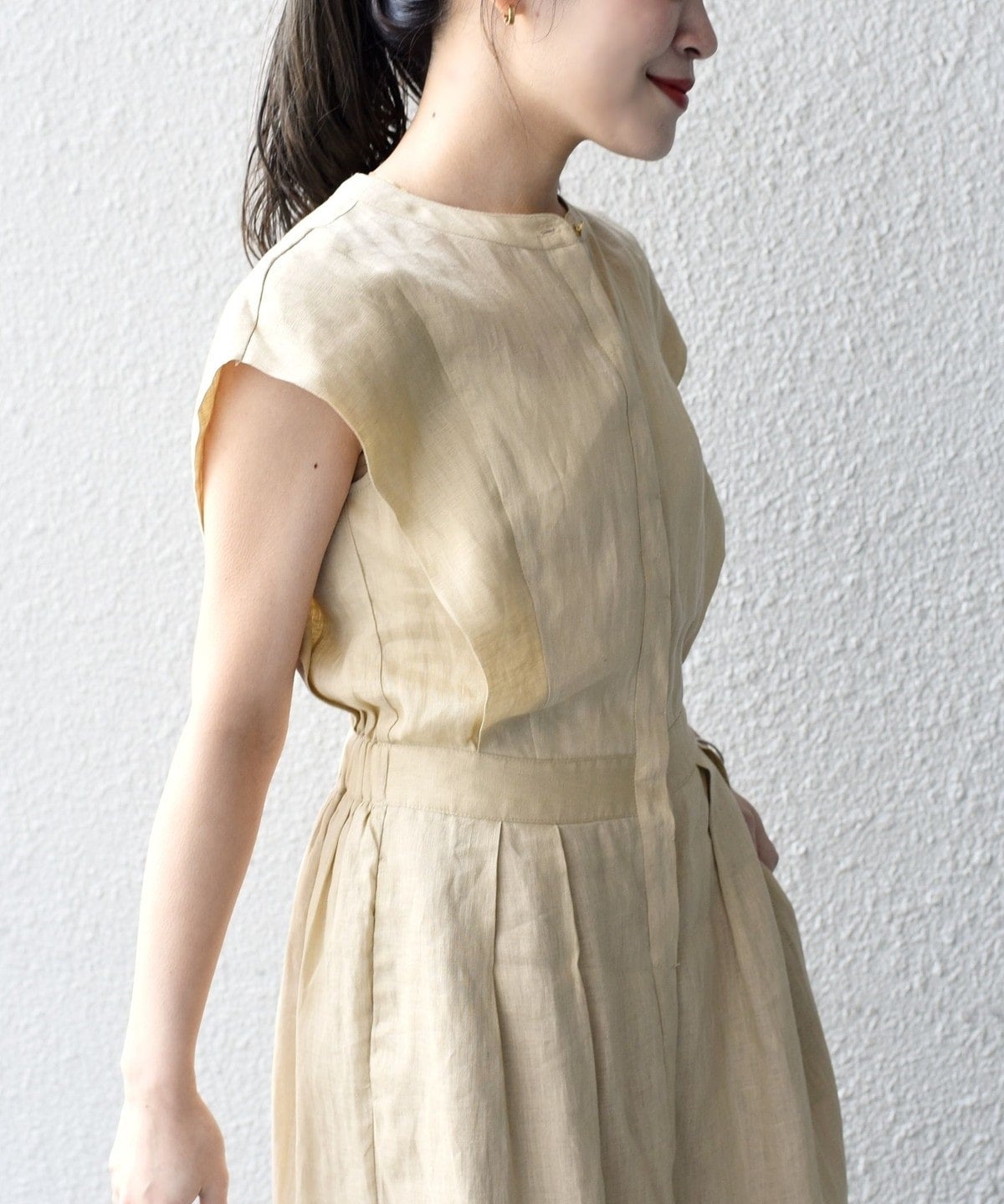 〈手洗い可能〉NORTHERN LINEN2タックワンピース