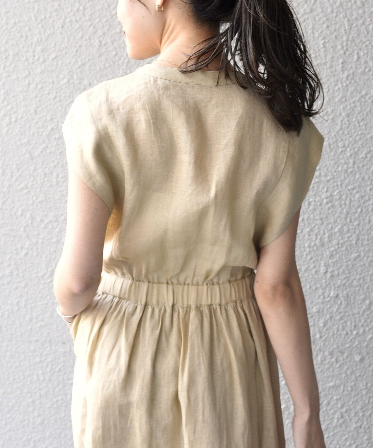 〈手洗い可能〉NORTHERN LINEN2タックワンピース