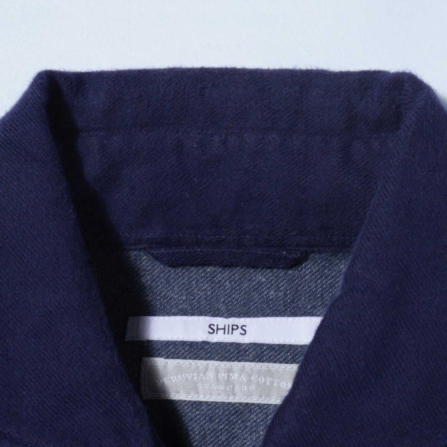 SHIPS: ペルヴィアン ピマ セミワイドカラー ソリッド ネルシャツ