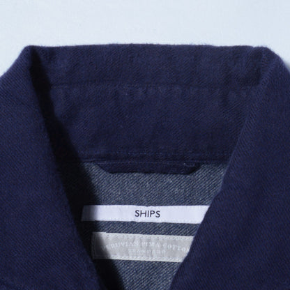 SHIPS: ペルヴィアン ピマ セミワイドカラー ソリッド ネルシャツ