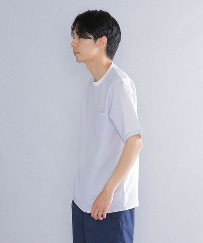 SHIPS: COOLMAX(R) シアサッカー ストライプ クルーネック Tシャツ