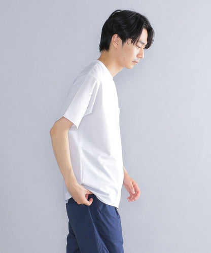 SHIPS: COOLMAX(R) シアサッカー ストライプ クルーネック Tシャツ