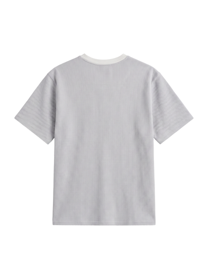 SHIPS: COOLMAX(R) シアサッカー ストライプ クルーネック Tシャツ
