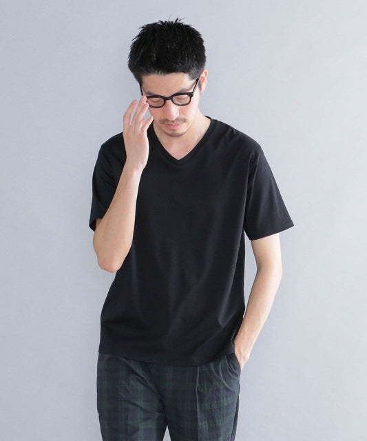 SHIPS: ALBINI Vネック 無地 Tシャツ