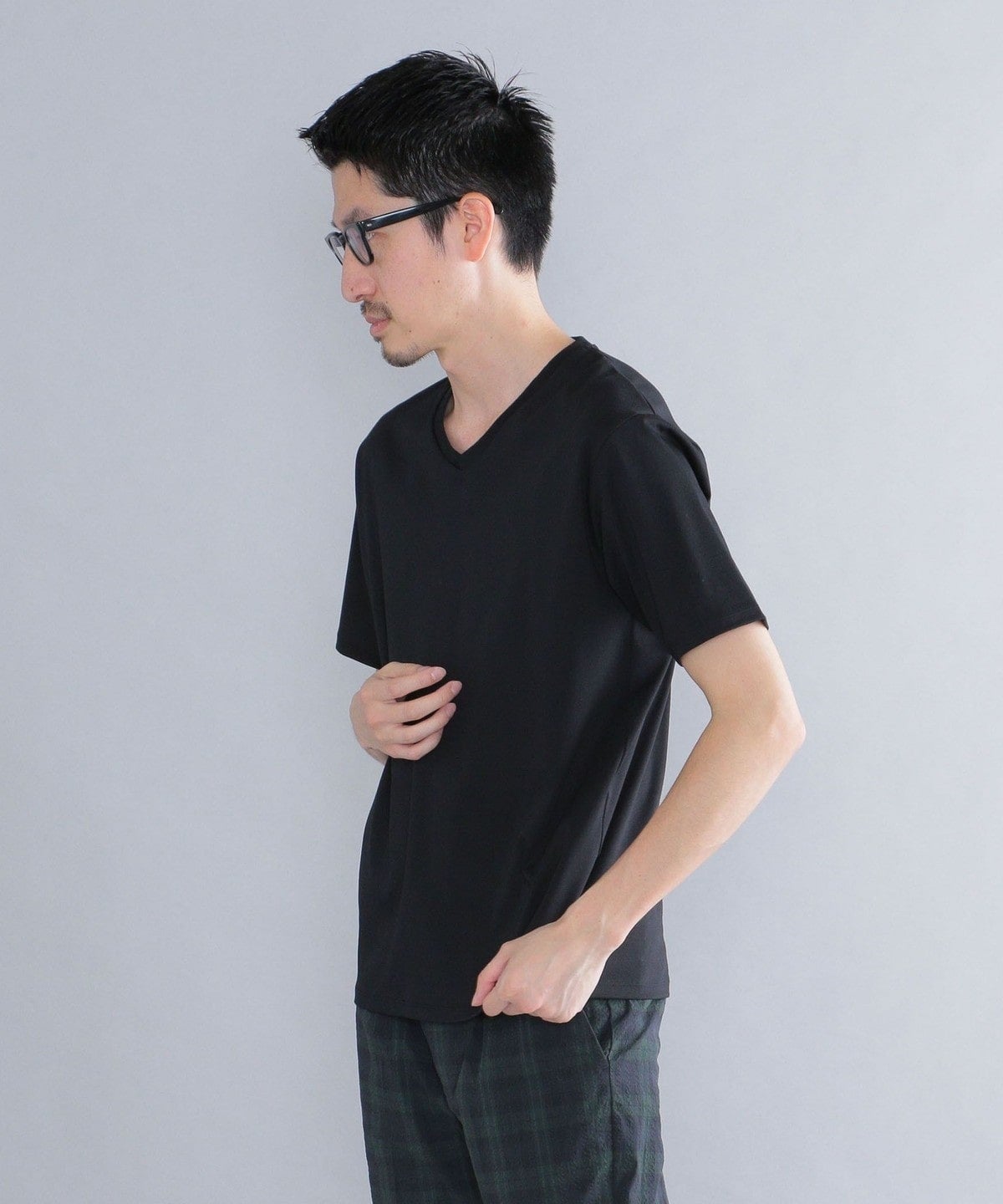 SHIPS: ALBINI Vネック 無地 Tシャツ