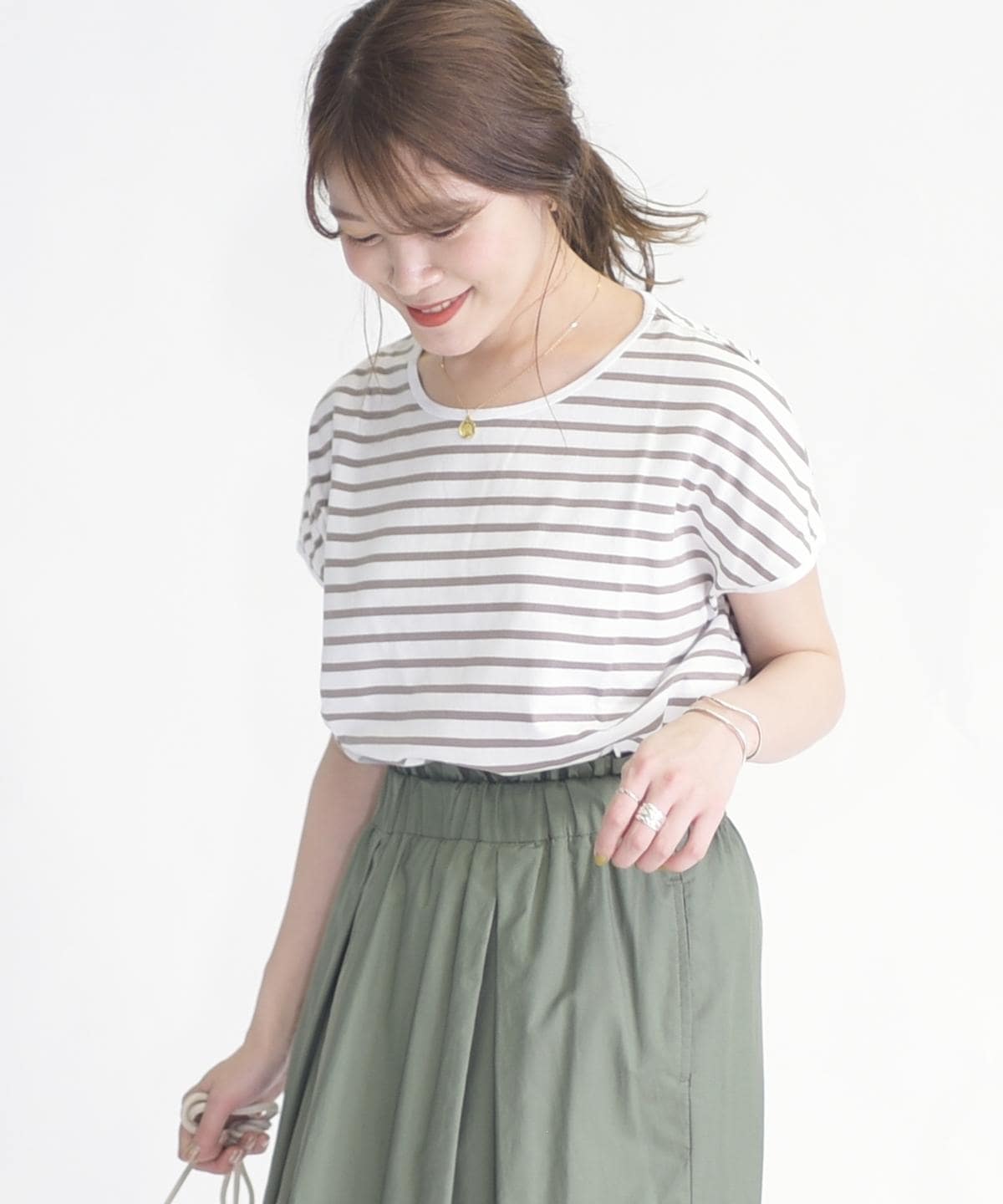 SHIPS Days STANDARD:DAILY FANCTION クルーネックTee border