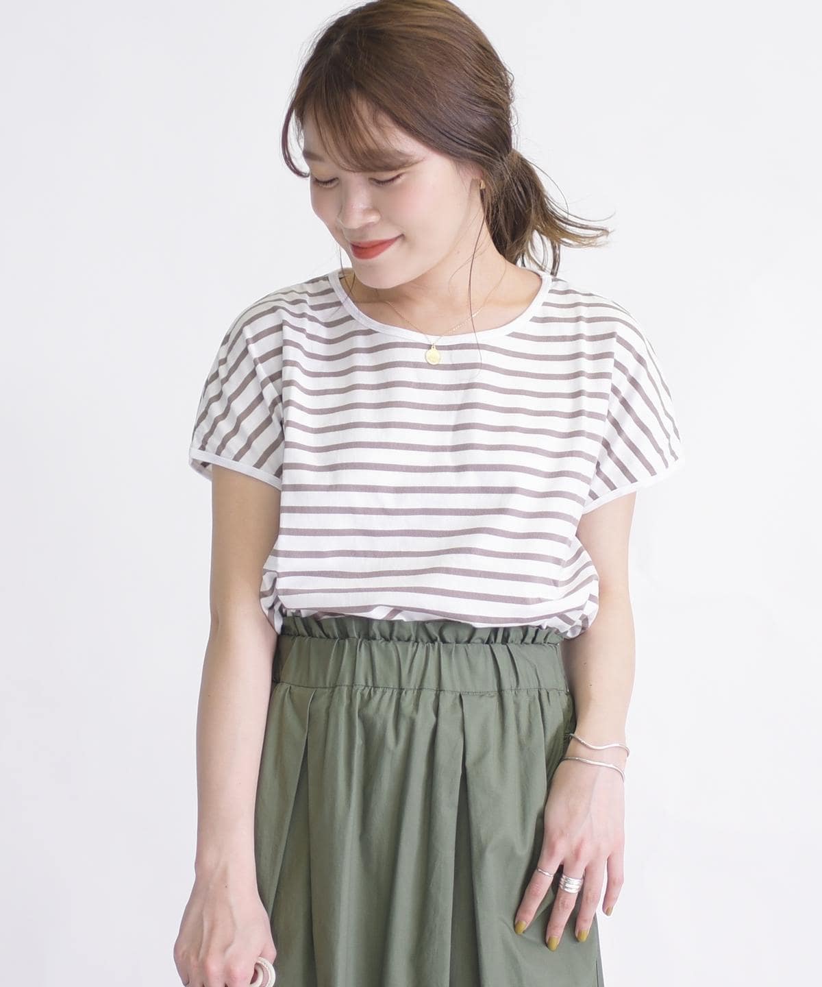 SHIPS Days STANDARD:DAILY FANCTION クルーネックTee border