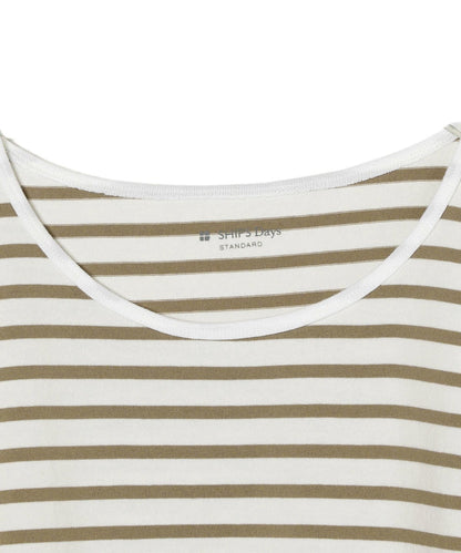 SHIPS Days STANDARD:DAILY FANCTION クルーネックTee border
