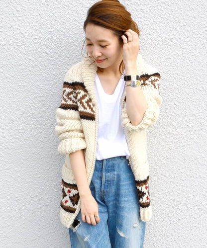 Khaju:ジャカードハンドニットカーディガン18FW