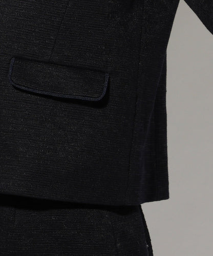 【セットアップ可】ジャージーツイードノーカラージャケット