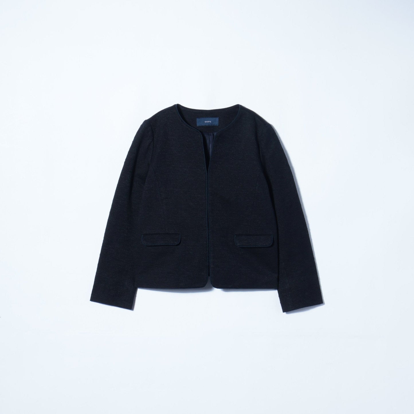 【セットアップ可】ジャージーツイードノーカラージャケット