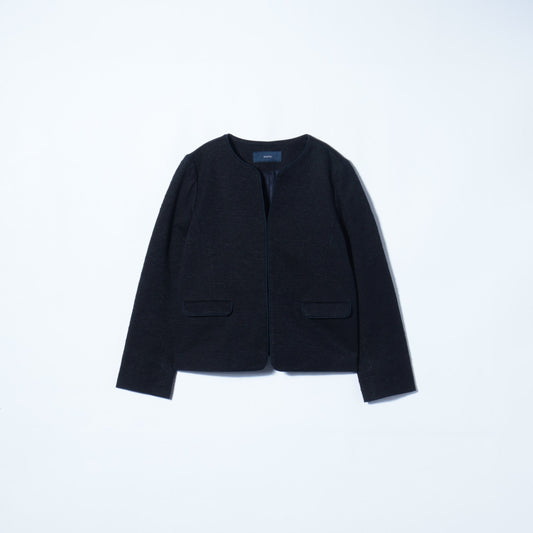 【セットアップ可】ジャージーツイードノーカラージャケット