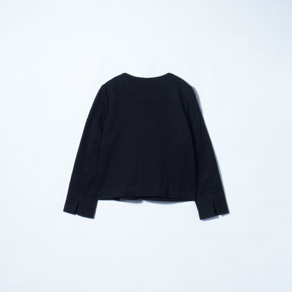 【セットアップ可】ジャージーツイードノーカラージャケット