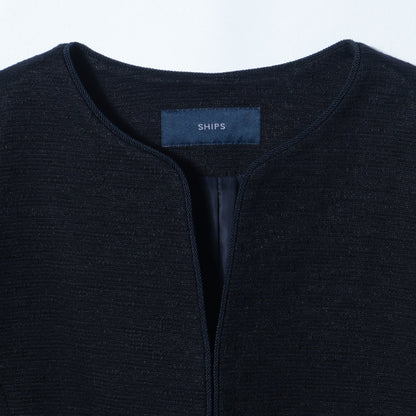 【セットアップ可】ジャージーツイードノーカラージャケット