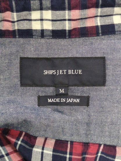 SHIPS JET BLUE: インディゴチェック レギュラーカラーワイヤーシャツ