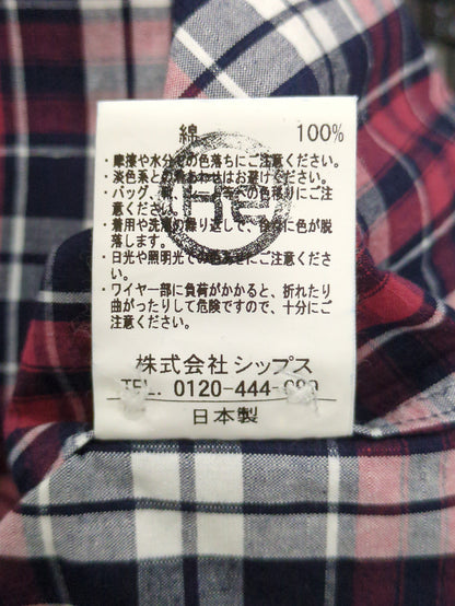 SHIPS JET BLUE: インディゴチェック レギュラーカラーワイヤーシャツ