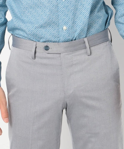 SD: 【ストレッチ】 コットン シャンブレー ドレスチノパンツ (ブルー)