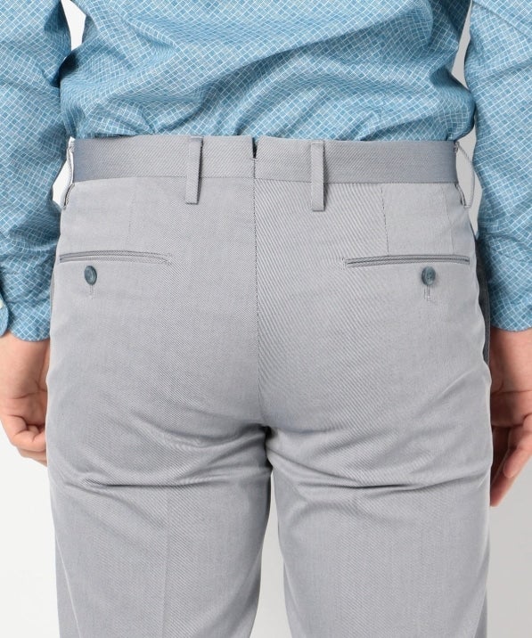 SD: 【ストレッチ】 コットン シャンブレー ドレスチノパンツ (ブルー)