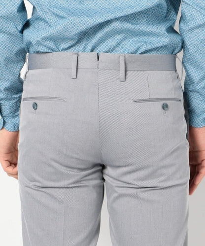 SD: 【ストレッチ】 コットン シャンブレー ドレスチノパンツ (ブルー)