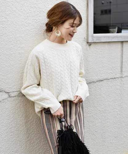 HAMILTON カシミヤケーブルニット