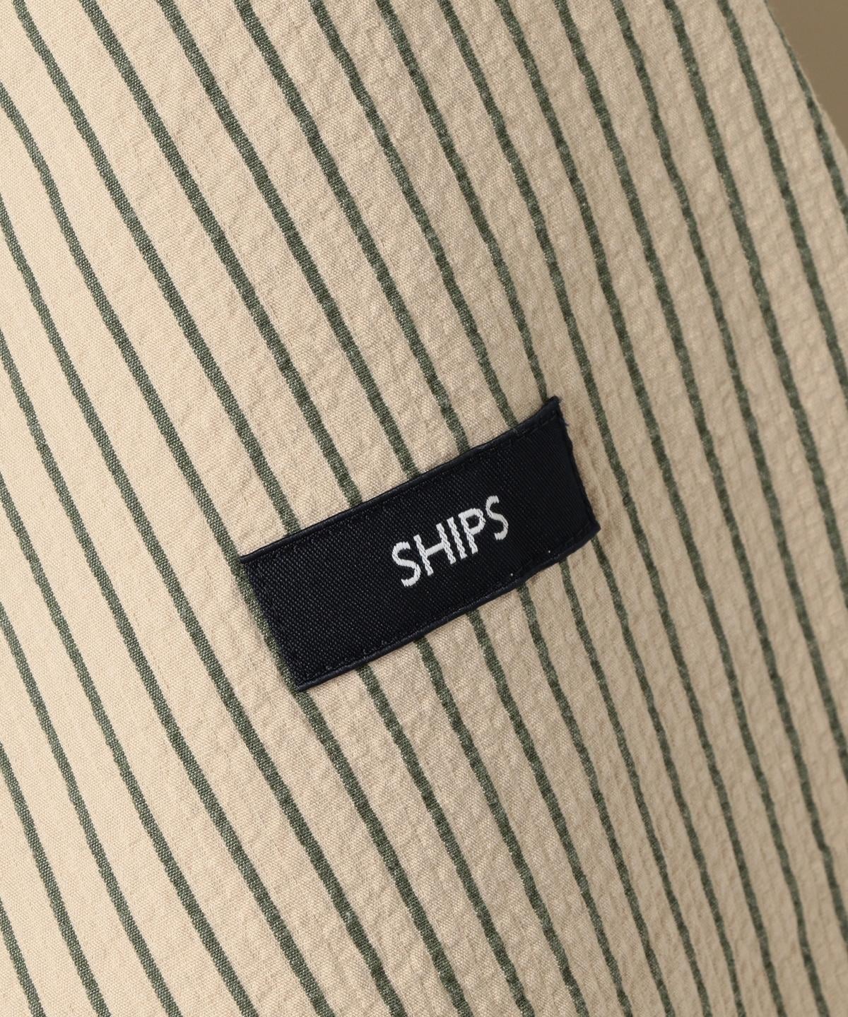 SHIPS: シルク混 シアサッカー ストレッチ セットアップ対応 ジャケット