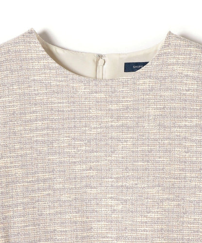 〈手洗い可能〉ツイードドッキングフリルトップス（セットアップ対応）