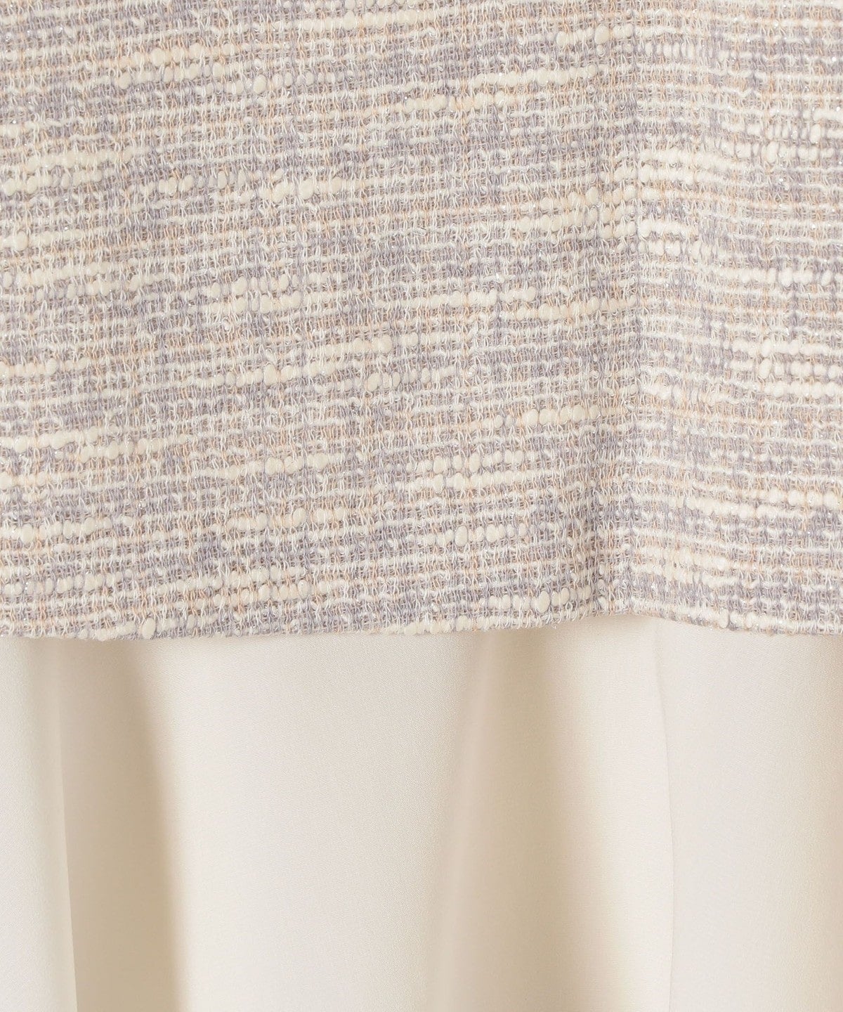 〈手洗い可能〉ツイードドッキングフリルトップス（セットアップ対応）