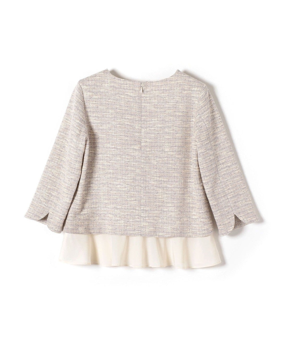 〈手洗い可能〉ツイードドッキングフリルトップス（セットアップ対応）
