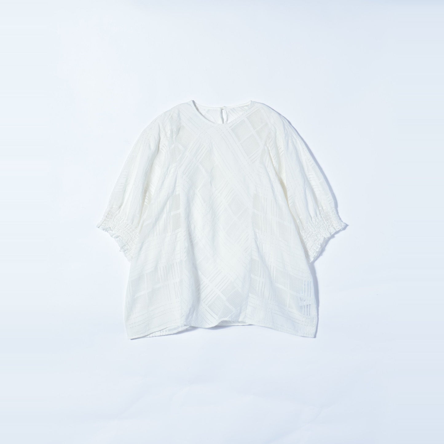 H:SHEER CHK PUFF DOLMAN
