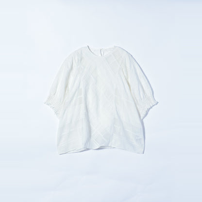 H:SHEER CHK PUFF DOLMAN