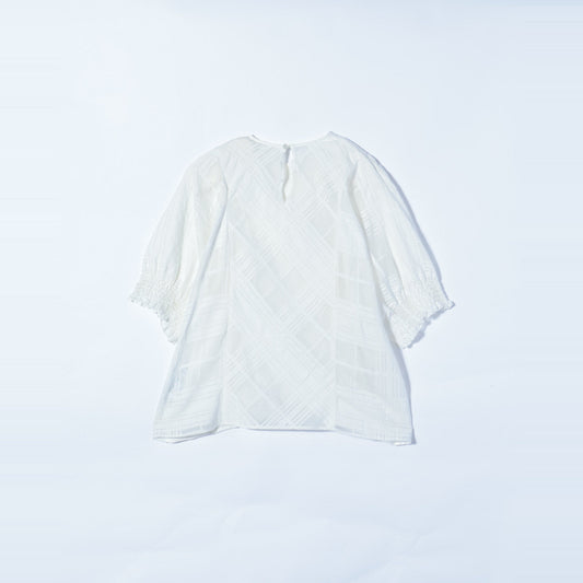 H:SHEER CHK PUFF DOLMAN