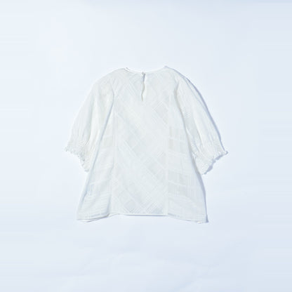 H:SHEER CHK PUFF DOLMAN