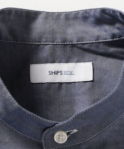 【WEB限定】SHIPS any: バンドカラー シャツ