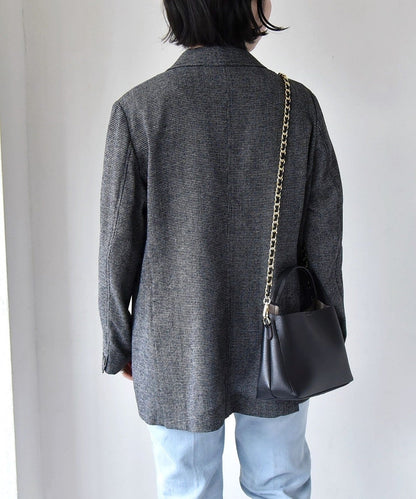 quaranciel:〈手洗い可能〉サマー カラミ テーラード シングル ジャケット