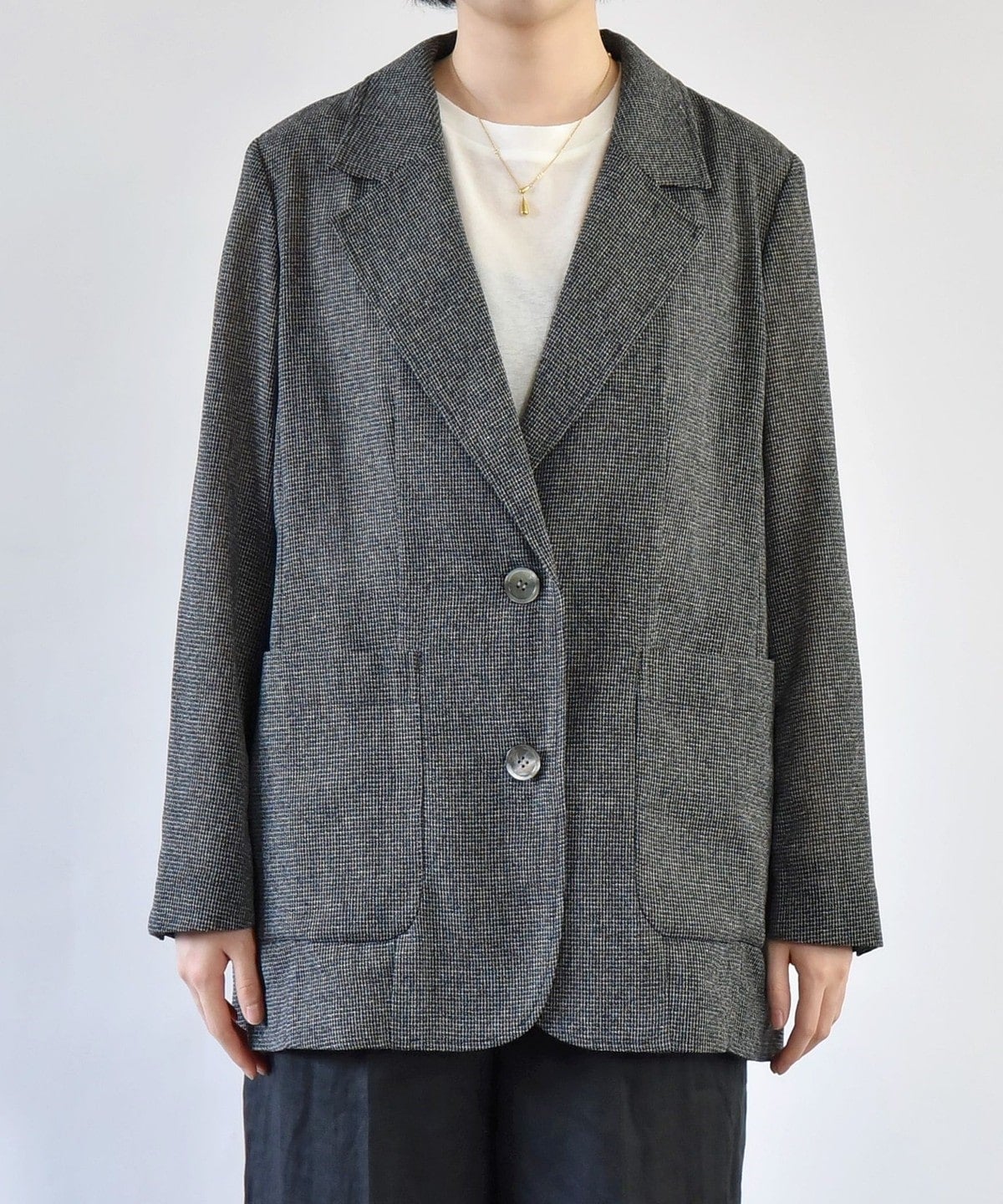 quaranciel:〈手洗い可能〉サマー カラミ テーラード シングル ジャケット