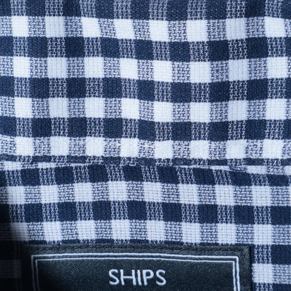SHIPS: パナマ織り イタリアンボタンダウン ギンガムチェック シャツ