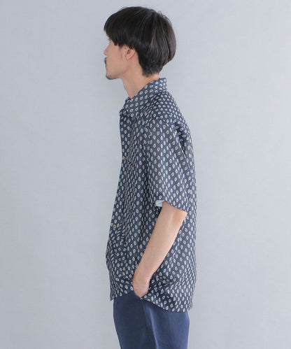 SHIPS: カラミ メッシュ プリント ショートスリーブシャツ 22SS