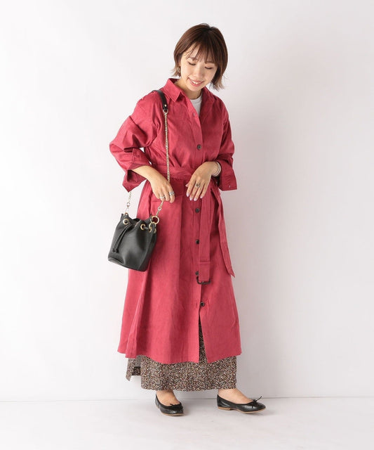 SHIPS any: エコスエードコートワンピース