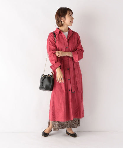 SHIPS any: エコスエードコートワンピース