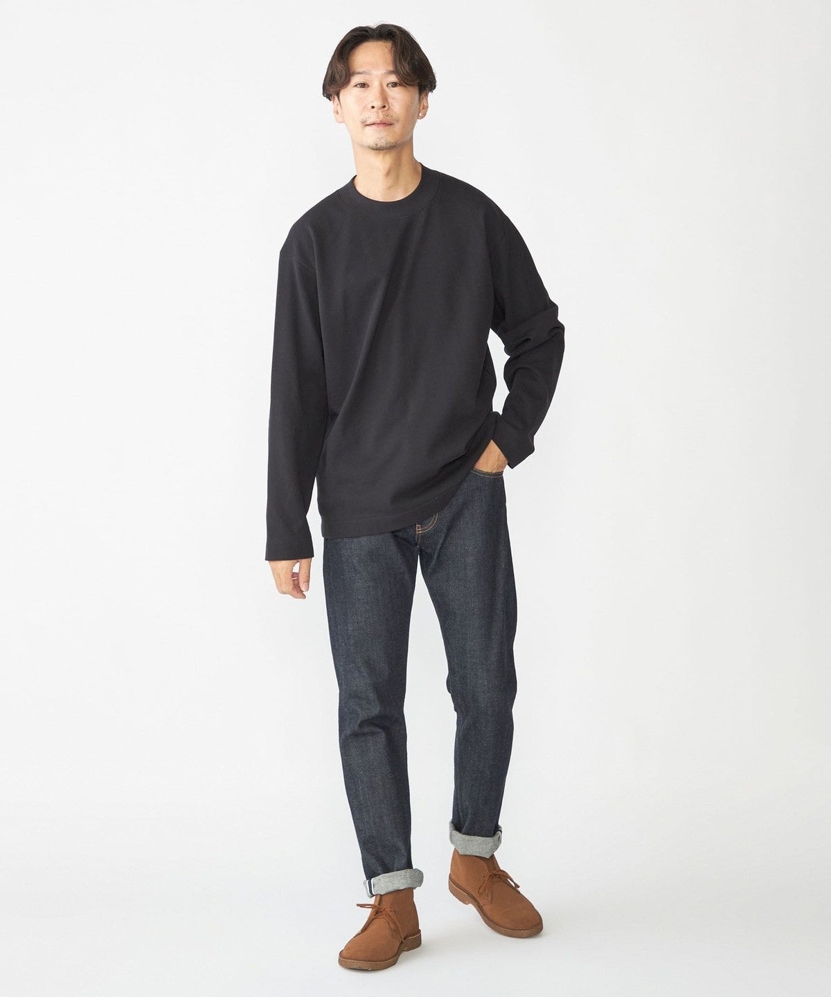 SHIPS: カノコ コンフォートネック ロングスリーブ Tシャツ