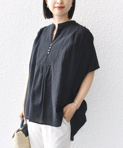 【WEB限定】〈洗濯機可能〉シアー ストライプ ギャザー ブラウス