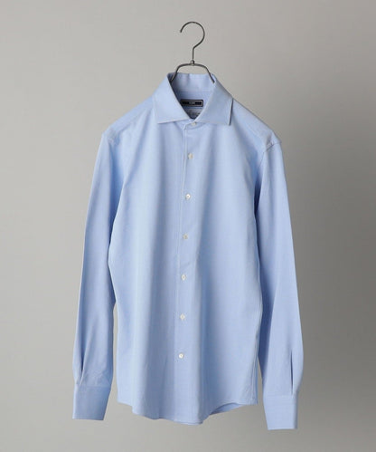 SHIPS:<吸水 速乾>ALBINI ジャージー 無地 イタリアン ワイドカラー シャツ