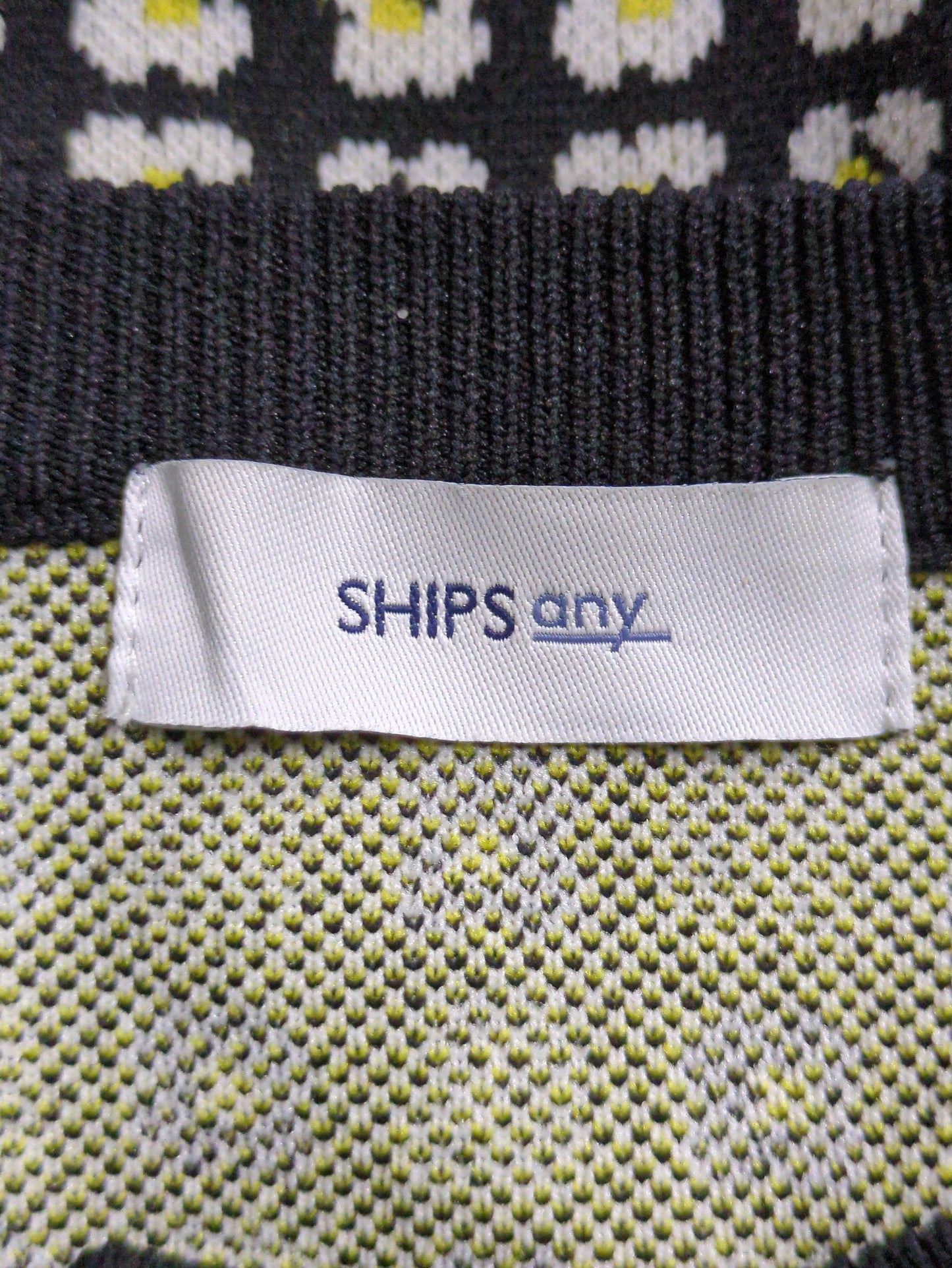SHIPS any:〈手洗い可能〉ジャカード クルーネック カーディガン