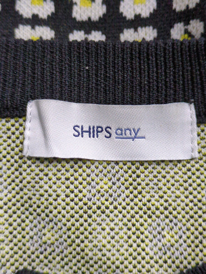 SHIPS any:〈手洗い可能〉ジャカード クルーネック カーディガン