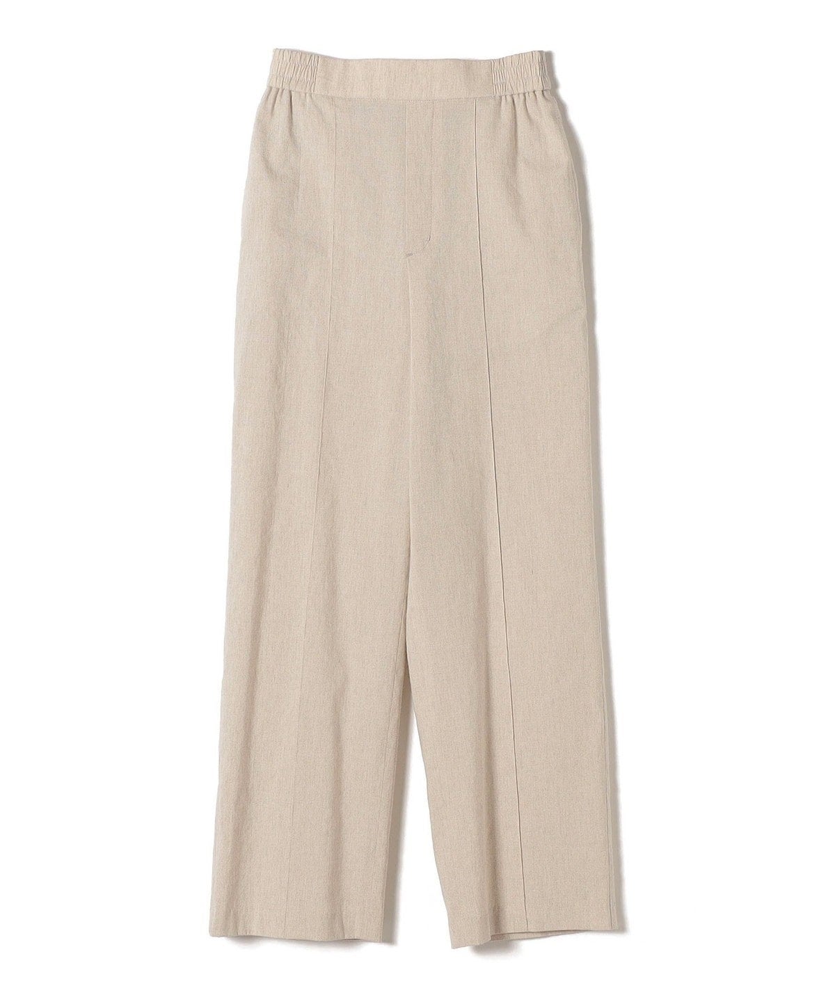 〈手洗い可能〉ウエストゴム麻混ピンタックパンツ