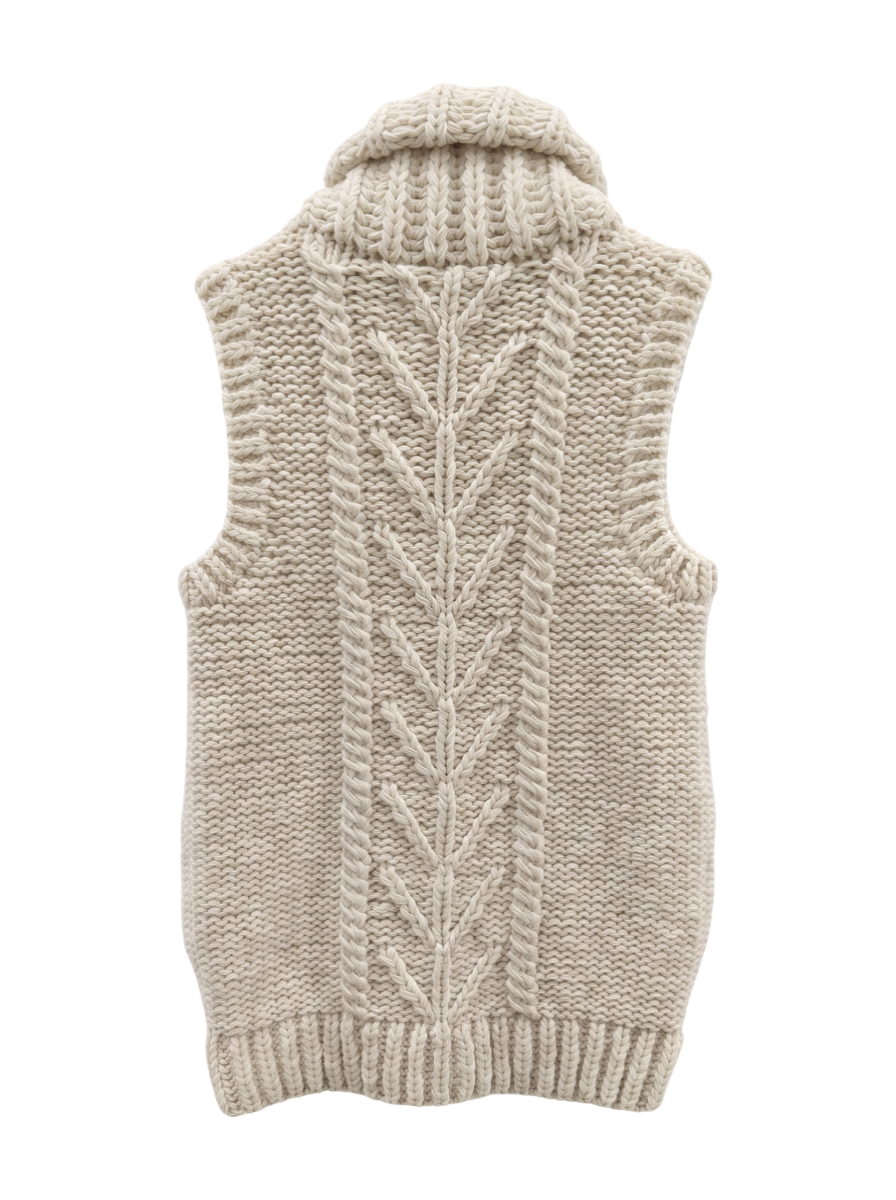 SHIPS:SHAWL/C HAND KNIT VEST 15FW